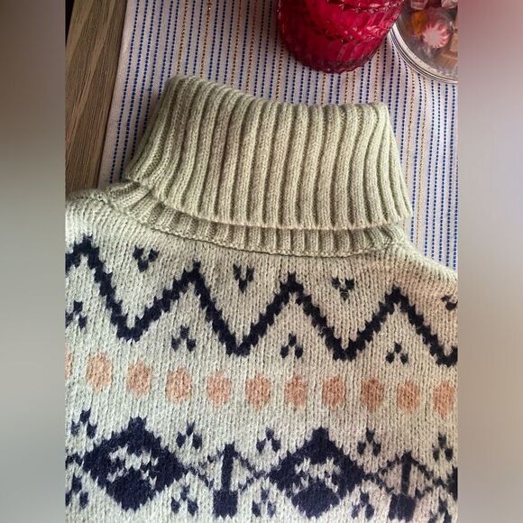 Anthropologie Tunic Sweater Womens Size Small Mint Green Turtleneck - Picture 13 of 15